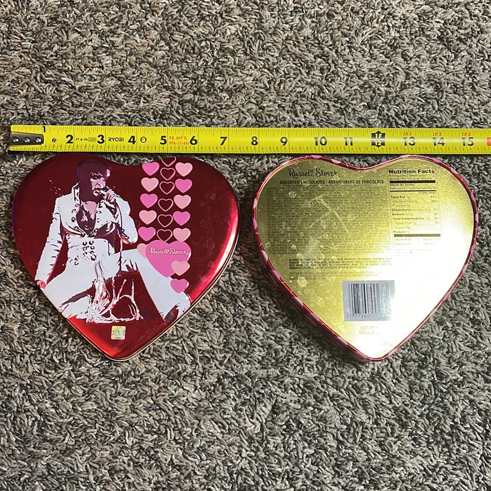 Tin container Elvis Presley tin can container red heart valentines tin